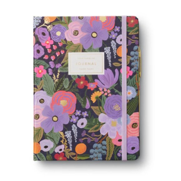 NEW - Rifle Paper Co Journal with Pen (Violet Garden Party) - Picture 1 of 6